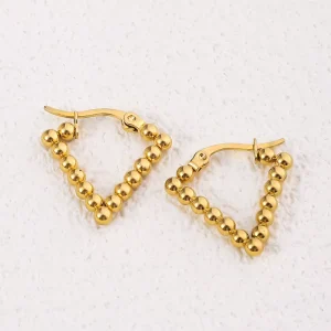 Simple Luxury 18K Gold Plated Stainless Steel Earrings for Women