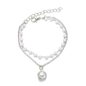 Simple Multilayer Pearl Bracelet for Women Temperament Sweet Pendant Bracelets Jewelry Girls Party Gift Dropshipping
