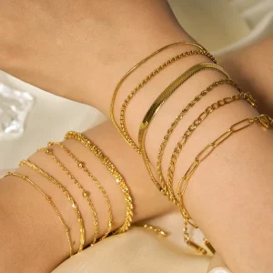 Simple Stainless Steel Bracelet Multi Style Classic Trendy Chain Bracelet Daily Charm Jewelry Decoration