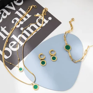 Simple Women’s Necklace, Bracelet and Earring Jewelry Set