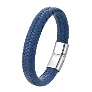 Simple fashion leather rope stainless steel bracelet men’s charm titanium foreign trade L20314