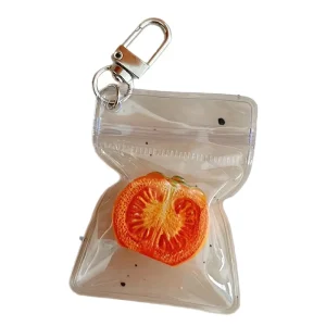 Simulated Half cut Tomato Keychain Bag Charm Phone Accessory Bestie Small Gift