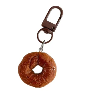 Simulation Bagel Bread Food Toy Keychain Pendant Creative Bag Charm Student Backpack Ornament Best Friend Small Gift