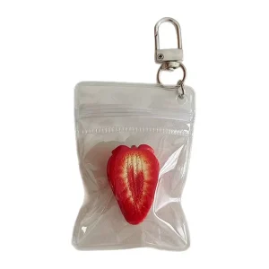 Simulation Half cut Strawberry Watermelon Orange Keychain Bag Charm Bestie Small Gift