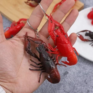 Simulation Lobster Crayfish Keychain Key Rings Funny Crayfish Food Keychains Charms Bag Charm Pendant Kitchen Food Toys