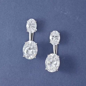 Single Drill Dual Purpose Detachable Double Egg Shaped Earrings Fashionable Pigeon Egg Commuter Jewelry