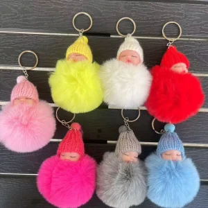 Sleep Baby Doll Toy Cute Sleeping Baby Doll Key Chains Car Keyring Bag Charm Keychain