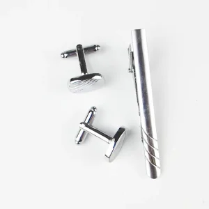 Slim Lapel Pins Silver Tie Down Clip Cufflink Custom Enamel Safty Metal Pin Steel Necktie Bar with Men Man Stripe Strain Gauge