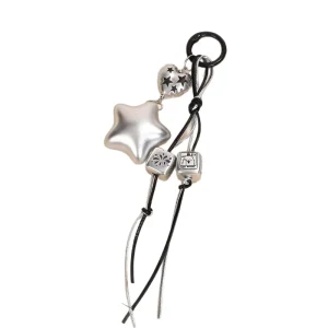 Small Cat Pendant Heart Star Keychain Five pointed Star Bag Pendant