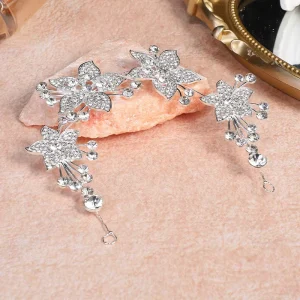 Small Scale Petal Shaped Pearl Bridal Hair Accessories with Soft Chain Design for Weddings Brides Elegant Women’s Hair Accessory
