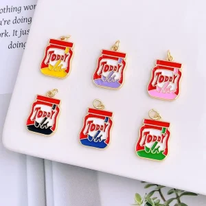 Small Snacks Shaped Enamel Pendant Necklace Accessories for Women