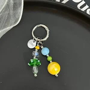 Smart Amphibious Hanging Strawberry Mushroom Colorful Beaded Handmade No Printing Phone Lanyard Women’s Fashion Girls Bag