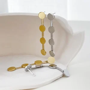 Snake Bone Chain Earrings Women’s Stainless Steel Gold