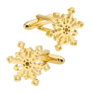 Snowflake Elegant Novelty Cufflinks Custom Mens Suit Shirt Fashion Accessory Wedding Tuxedo Trendy Jewelry Gift Set