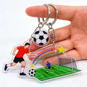 Soccer Cup Acrylic Photo Keychain Personalized Characters Logo Promotional Gifts