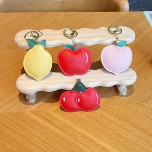 Soft Cute Fruit Keychains Peach Lemon Lover’s Presents Fashion Girl’s Bag Charms Keychains Gifts