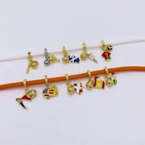 Soft Polyester Braid Boho Aesthetic Football Charms Travel Memory Durable High Polish Country Map Soccer Bracelet