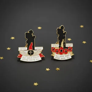 Soldie Poppy Flower British Legion Cross Sports Souvenir Brooch Fashion Stylish Never Forget Enamel Die Cutting