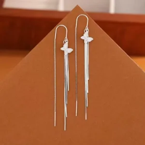 Solid 925 Sterling Silver Drop Earrings for Women Jewelry Christmas Gift Fashion Style