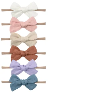 Solid Color Baby Nylon Printed Headband Princess Hair Bows Custom Headband Kids Hair Accessories
