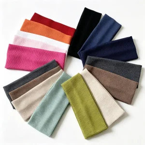 Solid Color Ribbed Elastic Spa Headband Women Daily Sports Skincare Hair Bands Fashion Hair Accessories for Girls