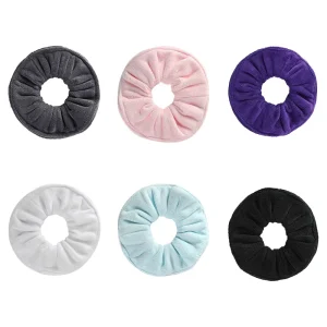 Solid Color Sweat Absorbent Microfiber Scrunchies 16cm Jumbo Elastic Hair Tie for Women Sport Hair Accessories