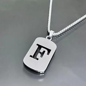 Songfu Versatile Unisex Clothing Accessory Stainless Steel Link Chain 26 Alphabet Letters Necklace for Couples