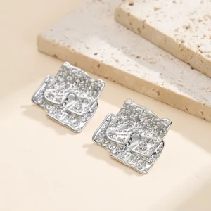 Source Factory Bulk Supply Trendy European American Geometric Cross Ear Studs Retro Metal Style Hypoallergenic Copper