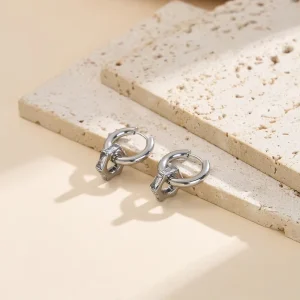 Source Factory Bulk Supply Trendy European American Geometric Cross Ear Studs Retro Metal Style Hypoallergenic Earrings