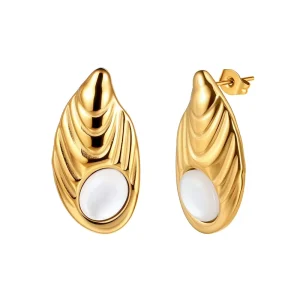 Source Factory Women Fashion Geometric Retro Stainless Steel Ear Studs Custom Logo ODM OEM Service