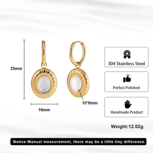 Source Factory Women Stainless Steel Stud Earrings 18K Gold Plated European Style Ear Bulk Price