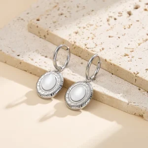 Source Factory Women Stainless Steel Stud Earrings 18K Gold Plated European Style Ear Ornaments