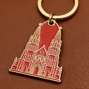 Souvenir Eco Friendly Metal Keychain Custom Logo Zinc Alloy Keyring Tourist Attraction Promotion Commemorative