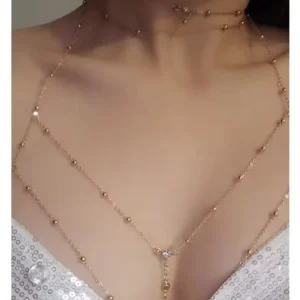 Sparkling Diamond Bikini Body Chain Sexy Diamond Inlaid Chest Chain Jewelry Women’s Clothing Accessories Alloy