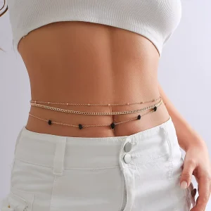 Sparkling Fashion Body Chain Belly Multi Layer Belly Chain With Stone for Women Party Wear