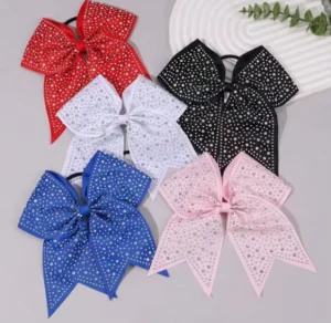 Sparkling Full Rhinestone Bow Hair Clip Stylish Sweet Versatile Elegant High Grade Girls Ponytail Hair Tie