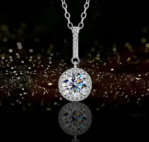 Sparkling Halo Moissanite Chain 925 Sterling Silver Fine Chains Necklaces Fashion Pendants & Charms Women Moissanite Jewelry