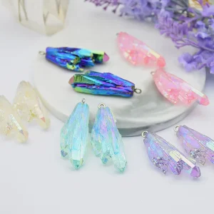 Special Shaped Crystal Stone Pendant Fashion Ladies’ Jewelry DIY Epoxy Resin Jewelry Accessories