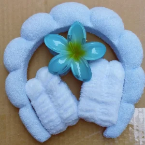 Sponge Fabric Headband Set Fashion Flannel Wristband Hair Claw Hairband Set Sweet Style Party Face Wash for Women