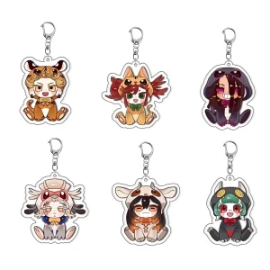 Spot Acrylic Cartoon Character Keychain UV Printed NASNAK Brand Fashion Trend Waterproof Pendant Gift