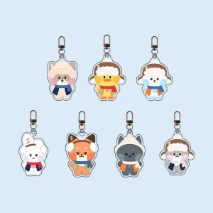 Spot New Winter Anime Transparent Acrylic UV Printed Fashion Trend Key Chain Q Bag Pendant Periphery