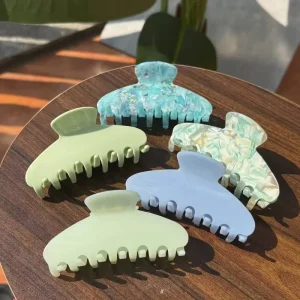 Spring Summer Blue Green Acetate Shark Clip Sweet Versatile Luxury Hair Claw Clip