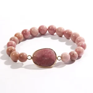 Spring Summer New Fashion Bohemian Simple Women’s Jewelry 8mm Multi-colored Natural Stone Beaded Elastic Bracelet Festival Gift