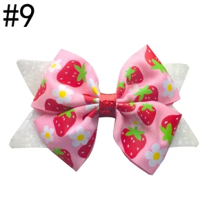 Spring Summer Strawberry Glitter Bows Hair Clips butterfly Fruit Hair Bows for Girl Kids Hair Accessories