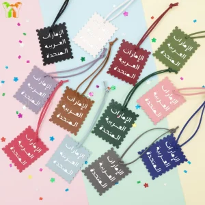 Square Arabic Letter Bag Charms National Day Leather Map UAE Saudi Arabia Oman Bag Charms Pendant Handbag Charm Backpack Pendant