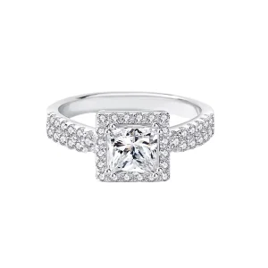 Square Diamond Rings 925 Sterling Silver Engagement Jewelry Shiny Princess Cut Moissanite Rings for Women