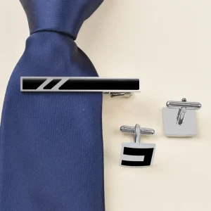 Square Enamel Bolo Ties Cufflinks For Men’s Fashion Shirt Check Tie Clip Business Formal Wedding Party Anniversary Gift