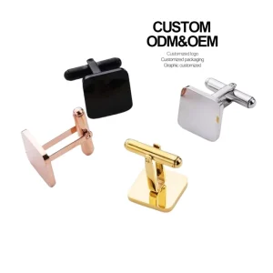 Square Plain Stainless Steel Mens Shirts Cufflinks Silver Wedding Engagement Gift Party Anniversary Blank Stone For All