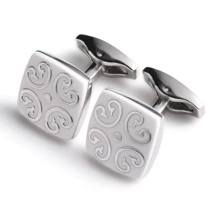 Square Shape Symmetry Pattern Hard Enamel Logo Eco Friendly Cufflinks