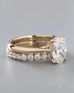 Stacking Rings Daily Wear Fashion Rings for Women 10K 14K 18K Gold Rings Oval Cut Lab Grown Diamond Engagement Ring
